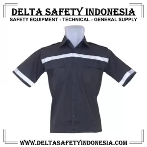 Baju Safety Lengan Pendek Abu