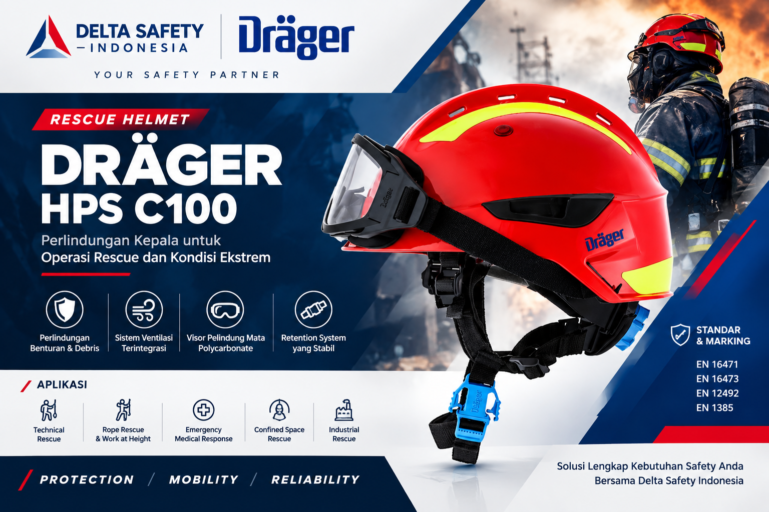 fire helmet drager hps c100 original